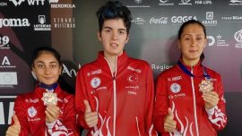 Milli sporcular Ebru Acer ve Sümeyra Türk ile bronz madalya kazandı